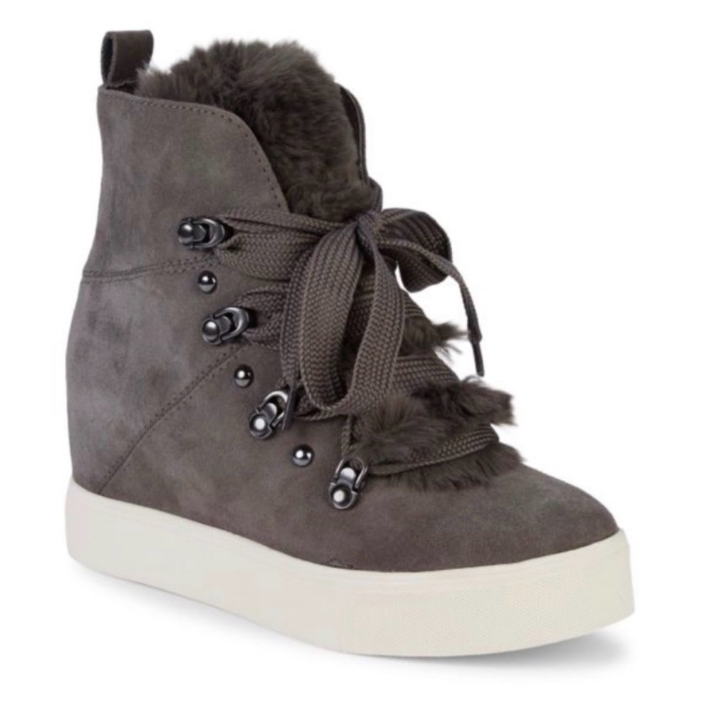 J/Slides Whitney NYC Faux Fur & Suede Wedge Sneaker Boots